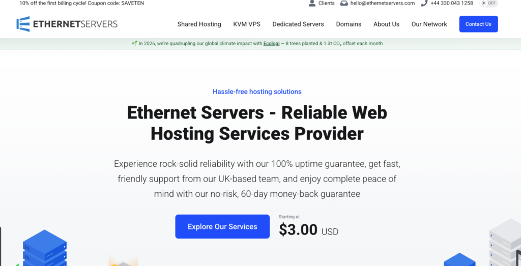 EtherNetservers优惠：$3/月起/10Gbps大带宽，可选洛杉矶/新泽西/迈阿密/德国机房-HOSTZG