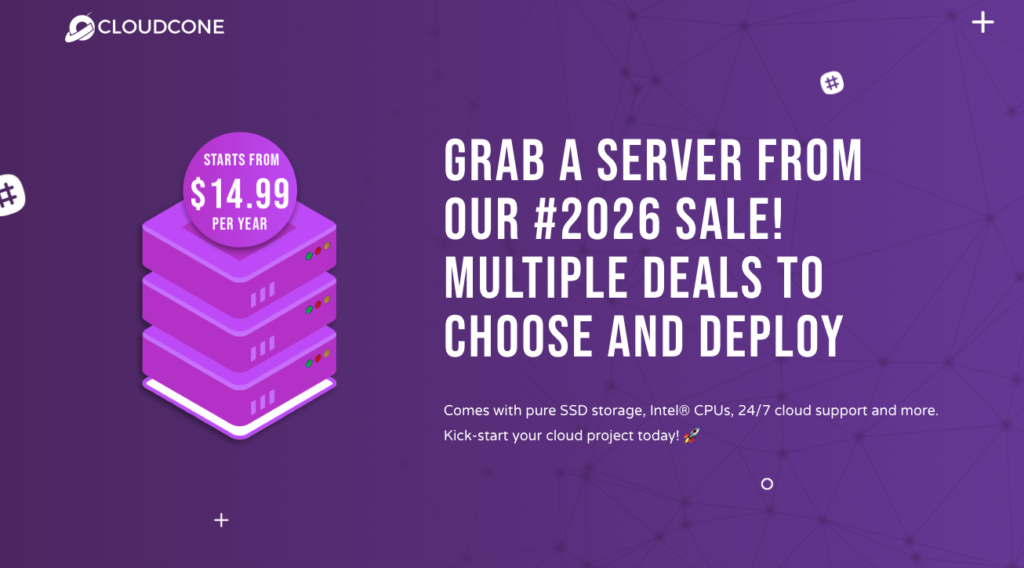 CloudCone 2026 Hashtag特惠 VPS+SC2 年付终身锁价！美国纯SSD云服务器低至14.99美元推荐-HOSTZG